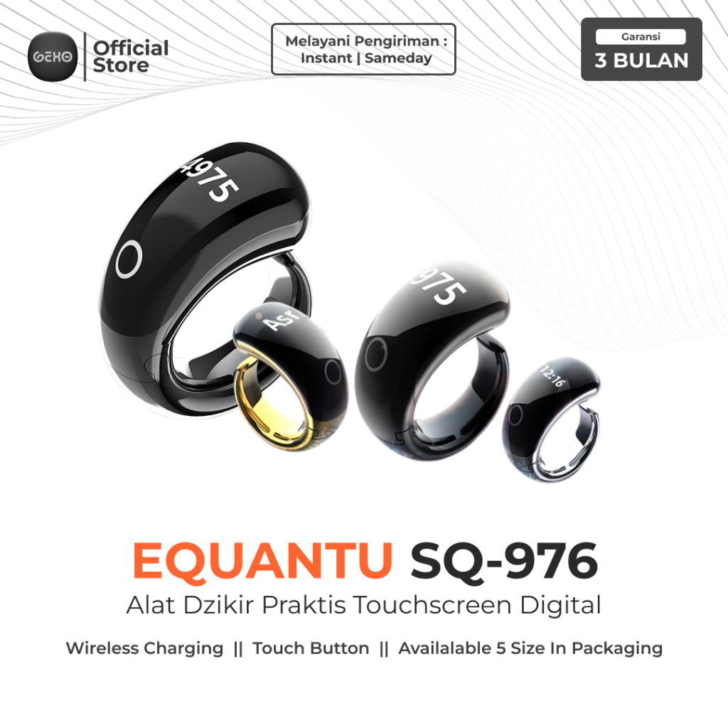 Equantu Zikr Ring Flex SQ-976 | Tasbih Digital | Cincin Tasbih Digital | Cincin Zikir