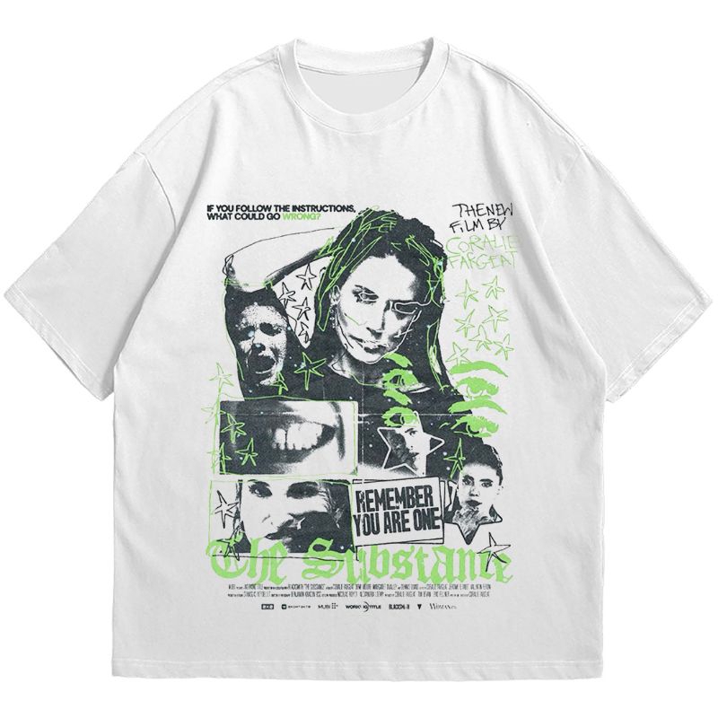 KAOS FILM THE SUBSTANCE | T-SHIRT WHITE COMBED 24s | UNISEX