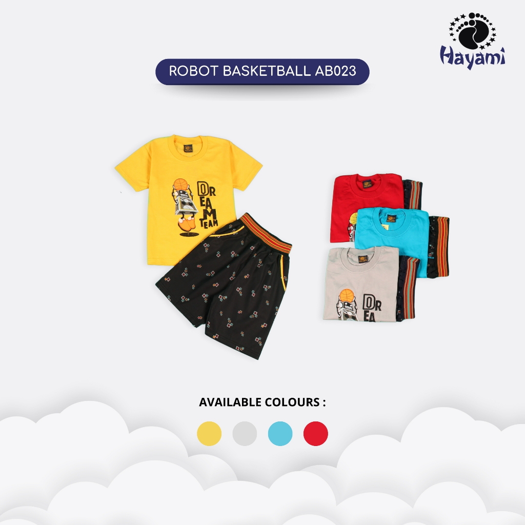 HAYAMI Setelan Baju Anak Dengan Celana Pendek Bahan Katun Gambar Animasi Series Pakaian Cowok Cewek