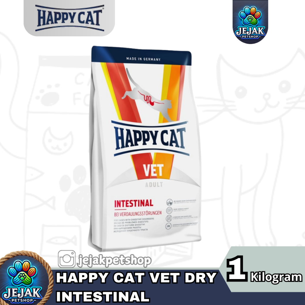 Happy Cat Vet Intestinal / Makanan Kucing Diet Pencernaan / Dry Food Makanan Kucing 1Kg / Happy Cat 
