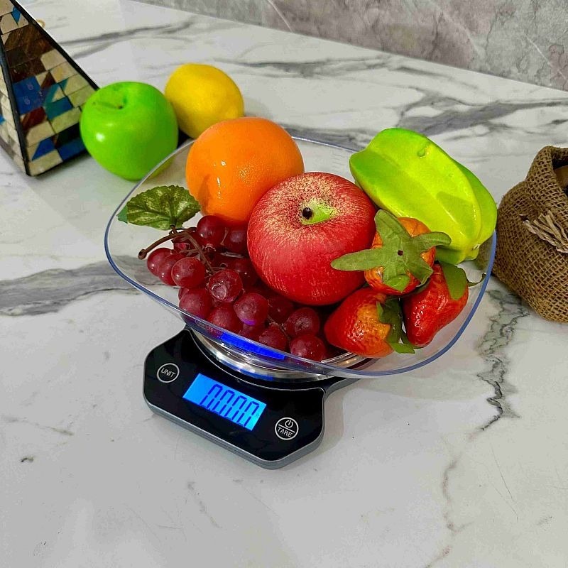 IDEALIFE - Digital Kitchen Scale – Timer + Bowl, 5KG/1GR - Timbangan Kue Digital - KT-5004 IL-210C