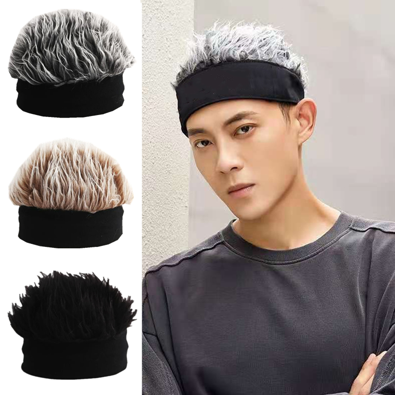 COD Wig Pria Rambut Topi Rambut Cosplay Naruto Wigs Pria Korea Musim Dingin Topi wig rambut palsu Me