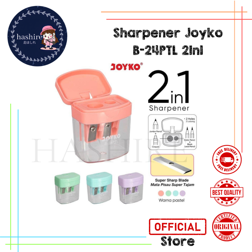 

Rautan Serutan Sharpener Joyko B-24PTL 2 In 1 Pastel Color