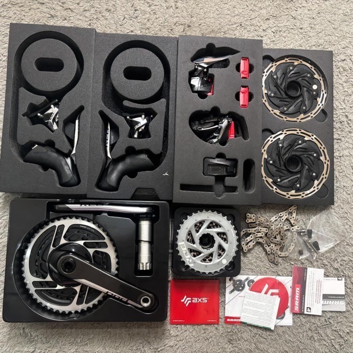 BARANG BEKAS Groupset SRAM Red ETAP AXS HRD 12 Speed Hydraulic Disc Brake Power Meter Roadbike