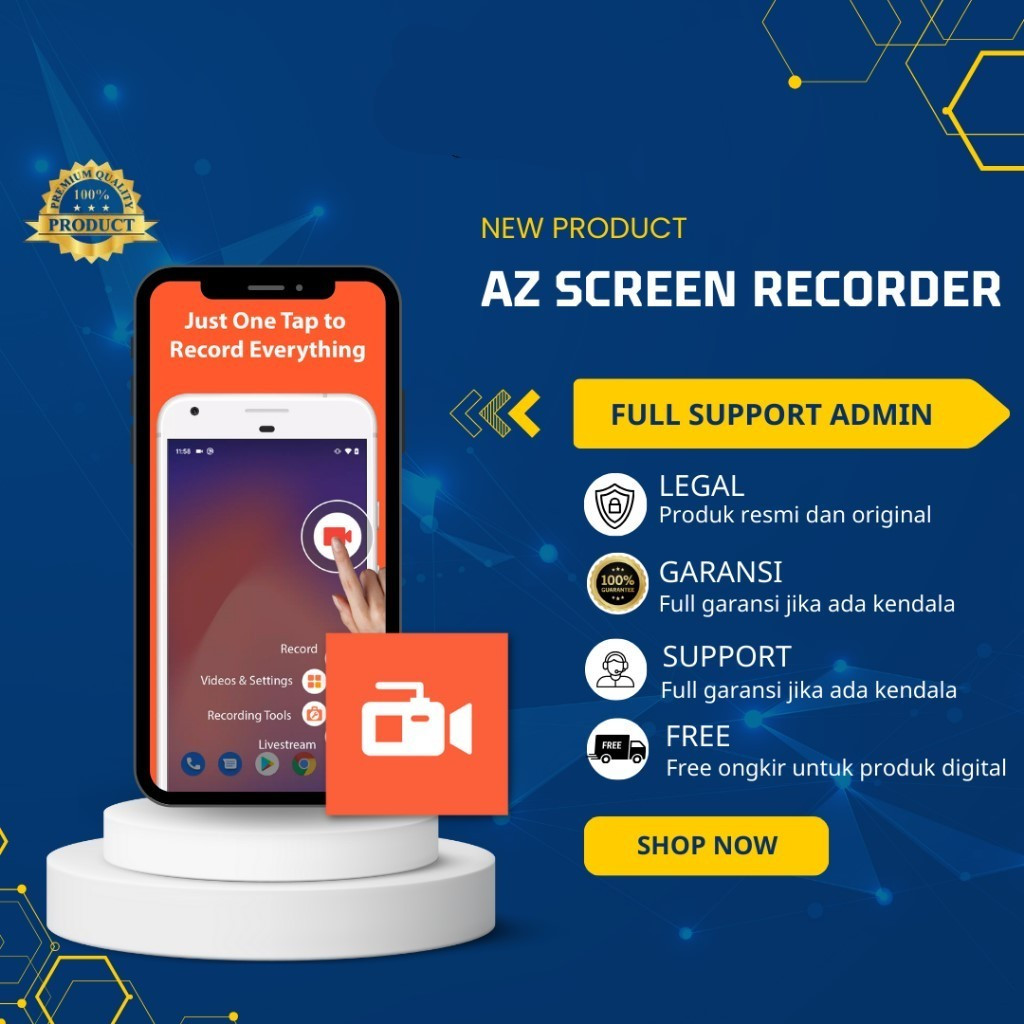 AZ Screen Recorder Pro - Aplikasi Rekam Layar Handphone Android + Edit