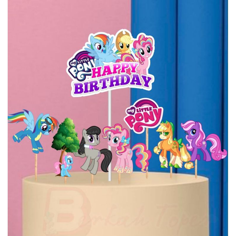 Topper Kuda pony, Topper cake, hiasan kue ulang tahun Topper karakter kuda pony