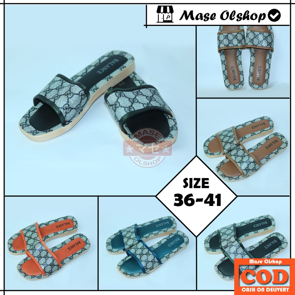 Balance 1236 Sandal Slop Wanita Karet Lentur Sendal Kondangan