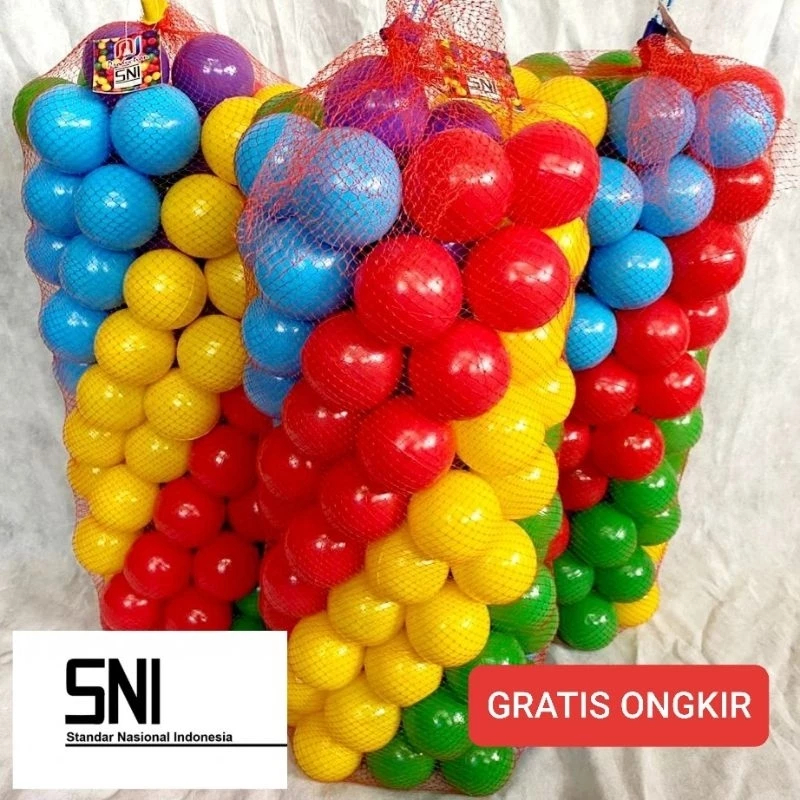 (10 Pc) Mandi Bola - Bola Plastik Warna-warni /Bola Jaring / Bola Kilat / Bola Plastik Metalik / Bol