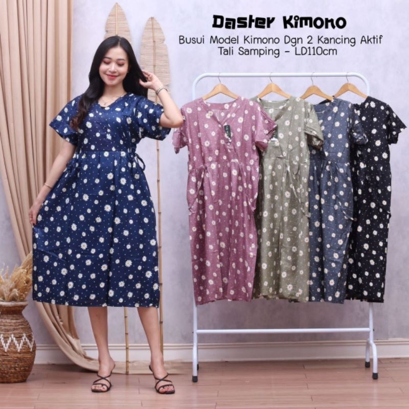 TERMURAH Daster Kimono Busui Tali Samping Baju Tidur Bahan Rayon Terbaru Kekinian