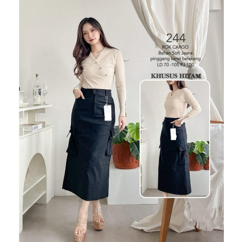 Noir Skirt | Rok Cargo Wanita | Cargo Skirt