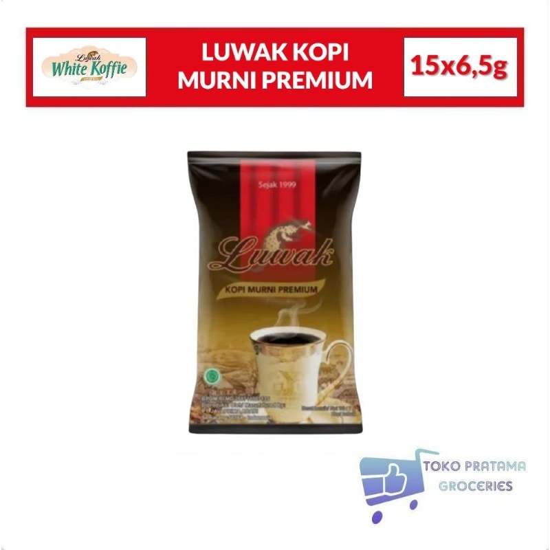 

LUWAK KOPI MURNI PREMIUM 6,5g 1 RENCENG ISI 15 SACHET