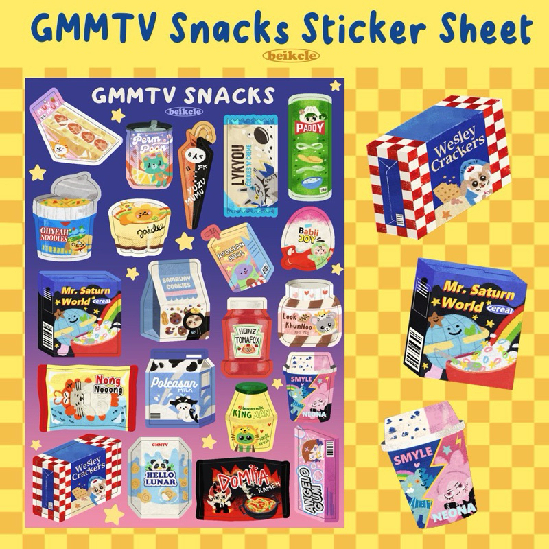 

beikcle - GMMTV Mascot Snacks Sticker Sheet (A6 Glitter)