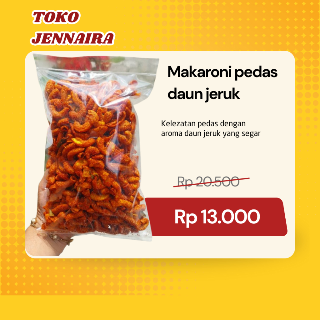 

Makaroni Pedas Daun Jeruk 250gram