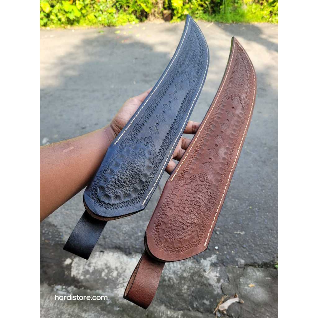 Sarung Kulit Sapi Asli untuk Pisau Sembelih 31 cm / 12 inchi Tramontina Cimeter (bilah lengkung)