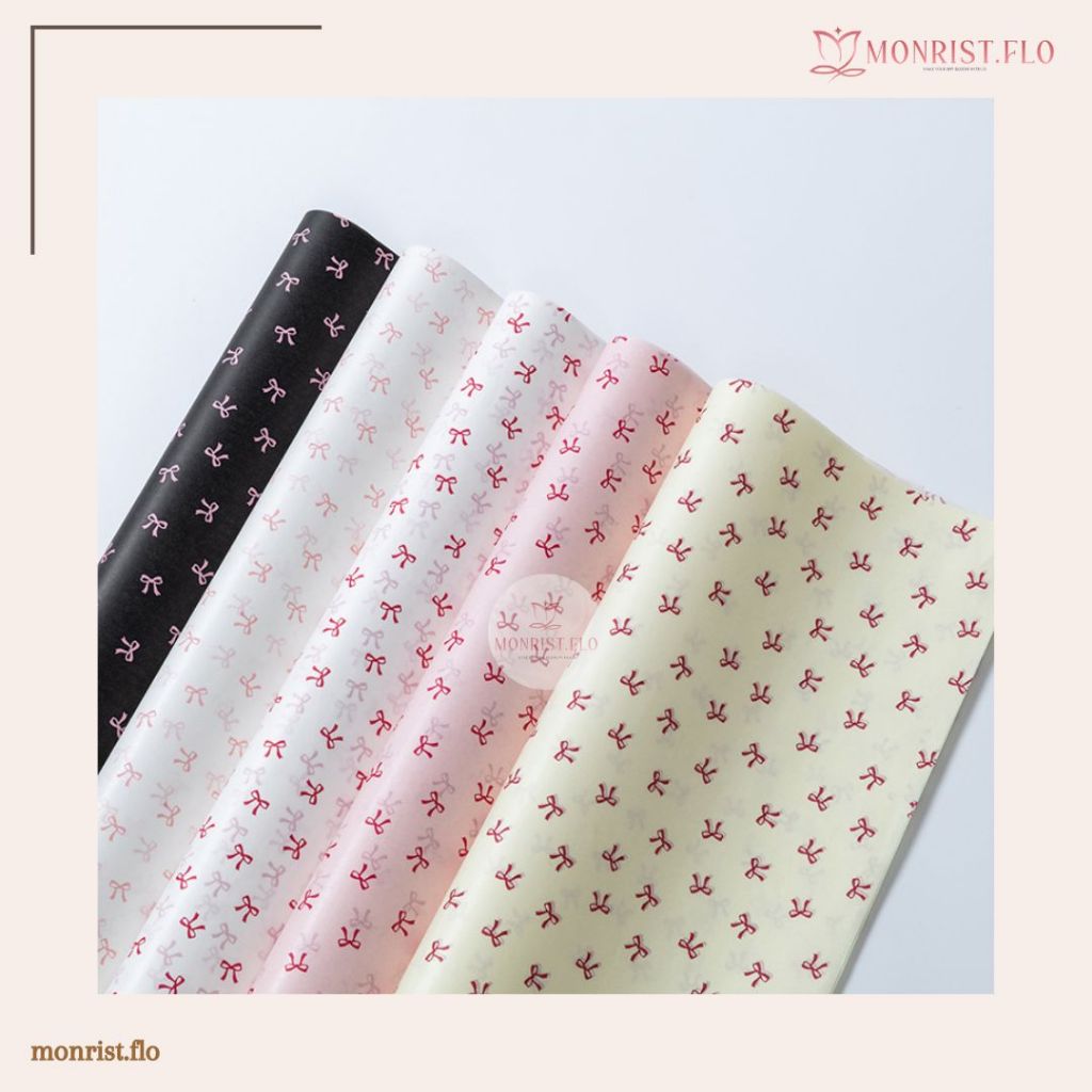 

Kertas Buket Motif Pita Bouquet Wrapping Paper Korean Style / Pembukus Kado Ribbon