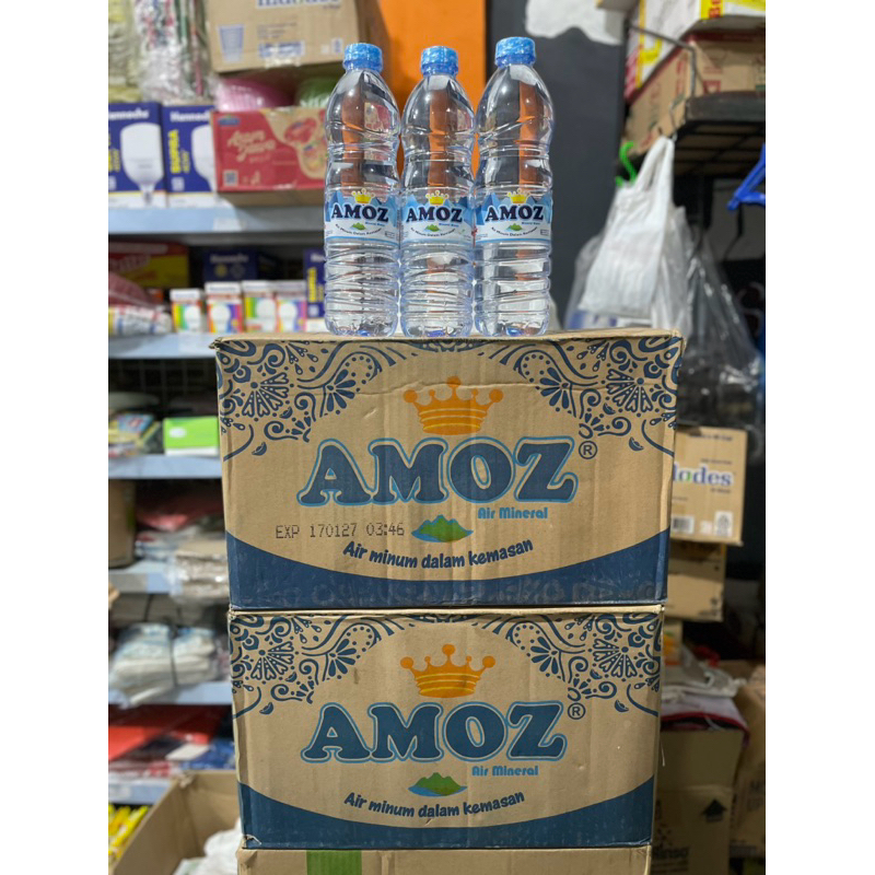 

1 BOTOL AIR MINERAL AMOZ 600 ML. AIR MINUM DALAM KEMASAN. 100% BARU BERSEGEL SNI HALAL ORI AMOZ.