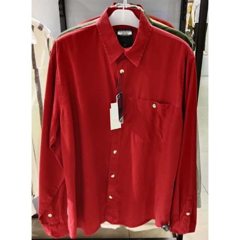 Kemeja panjang pria Cardinal jeans original mens CAKAI02889J 11A atasan pria kemeja merah kemeja pri