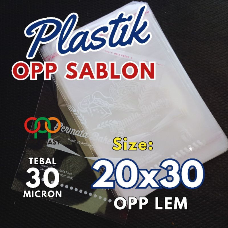 

Plastik OPP 20x30 Sablon | 1000 pcs | tebal 30 micron