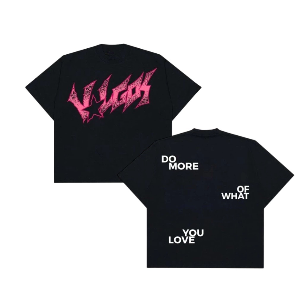 Longgar (unisex) - Kaos bintang merah muda 100% katun