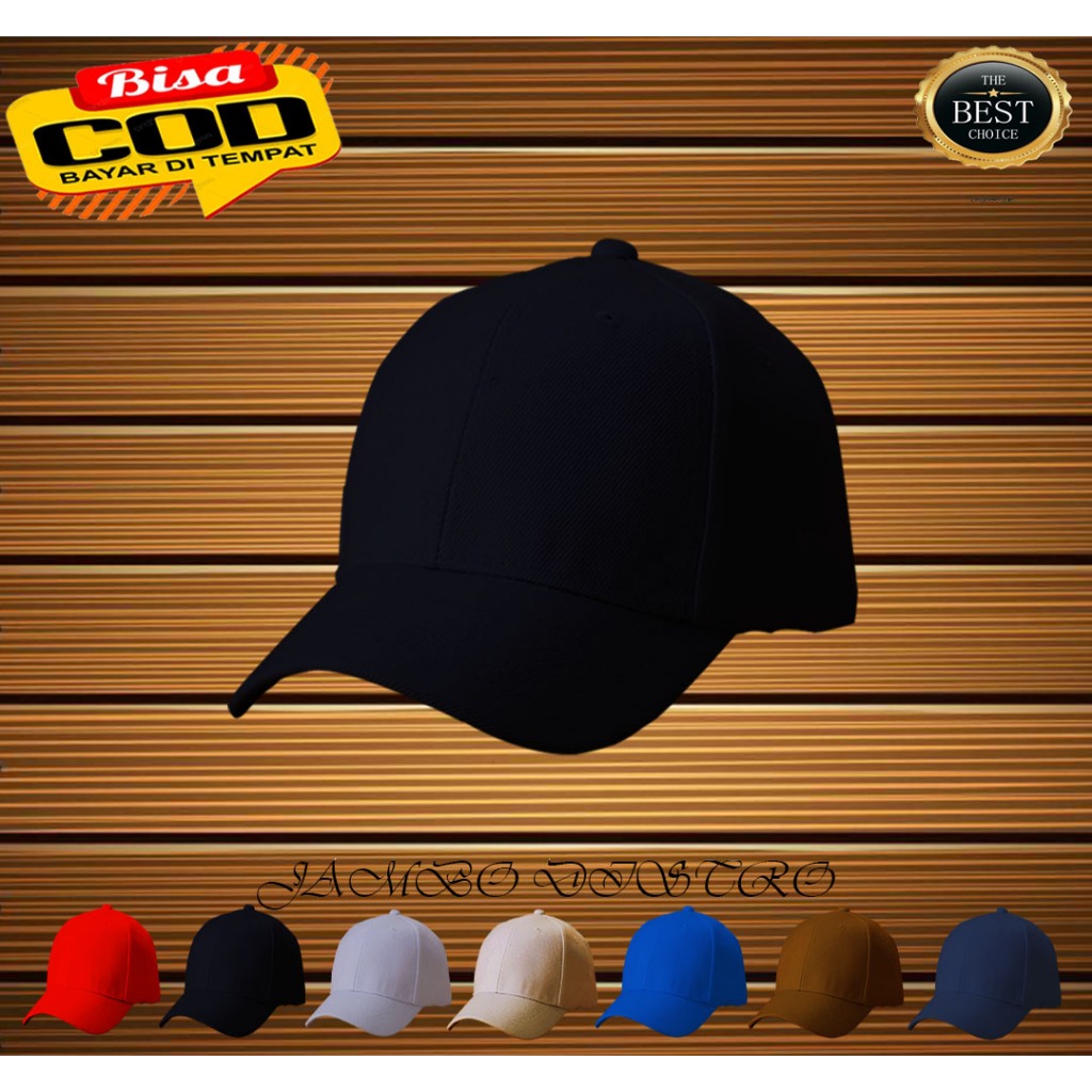 COD -Topi Baseball Polos Keren Terbaru Unisex Hitam 