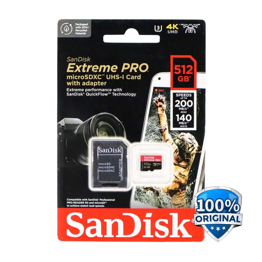 SanDisk Micro SD 512GB 512 GB Extreme Pro UHS-I microSDXC 200Mbps | Memory Card | MicroSD Sandiskn O