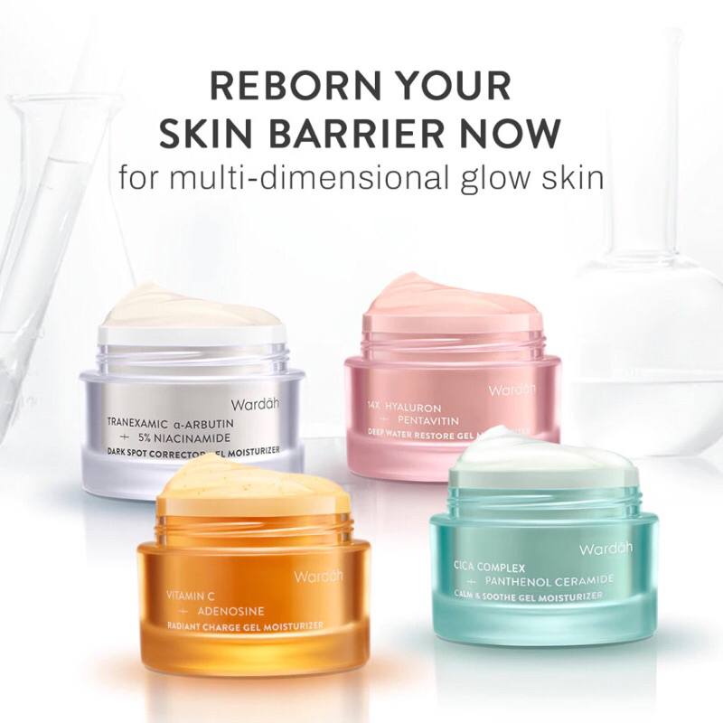 Wardah Gel Moisturizer Series 30 g | Hydrating Tranexamic Cica Hyaluron Vit C | Pelembab wajah muka 