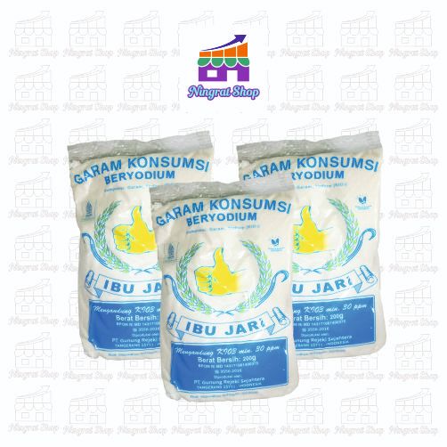 

Garam Konsumsi Beryodium Merk Ibu Jari 3 (tiga) pcs netto 200gr/pcs
