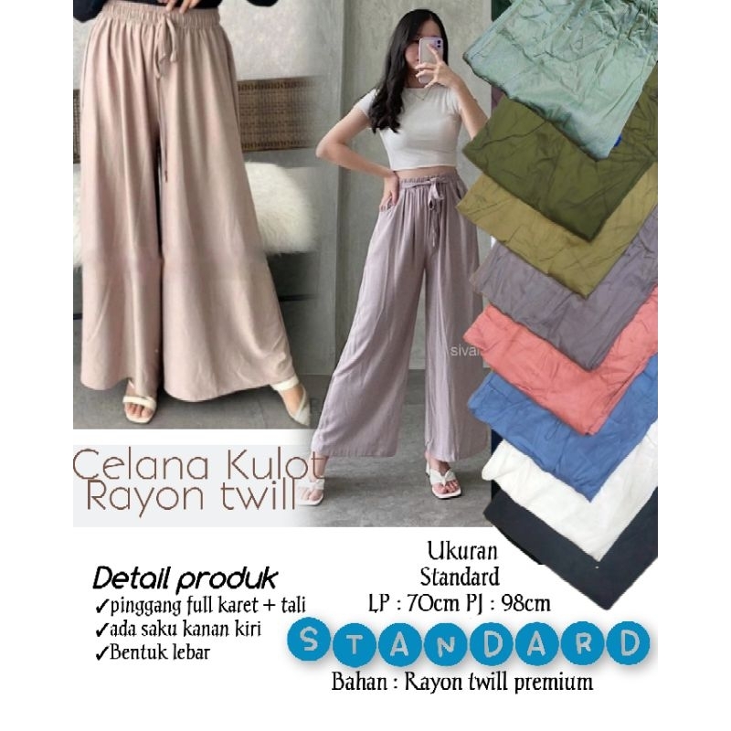 Celana Kulot rayon twill premium / celana kulot rayon standar jumbo / celana panjang rayon twill / c