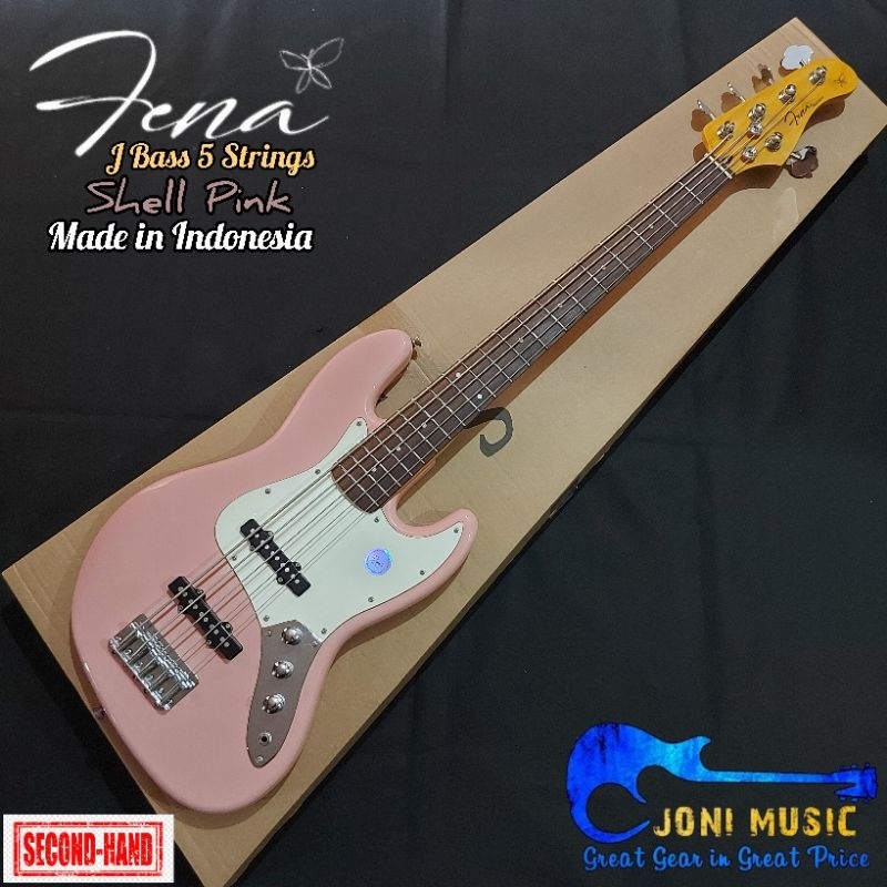 Fena Jazz Bass 5 Strings Shell Pink Original