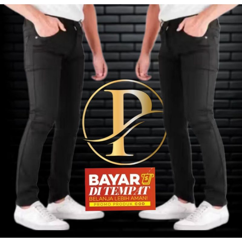 Celana Jeans Panjang PRIA Slim fit Streatch Premium HITAM NAOMI Original 100% EIGHT ElGHT DENIM