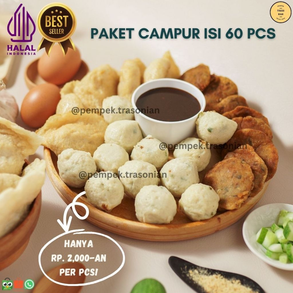 

Pempek Palembang Enak Murah Campur 60 pcs - Pempek Traso Nian