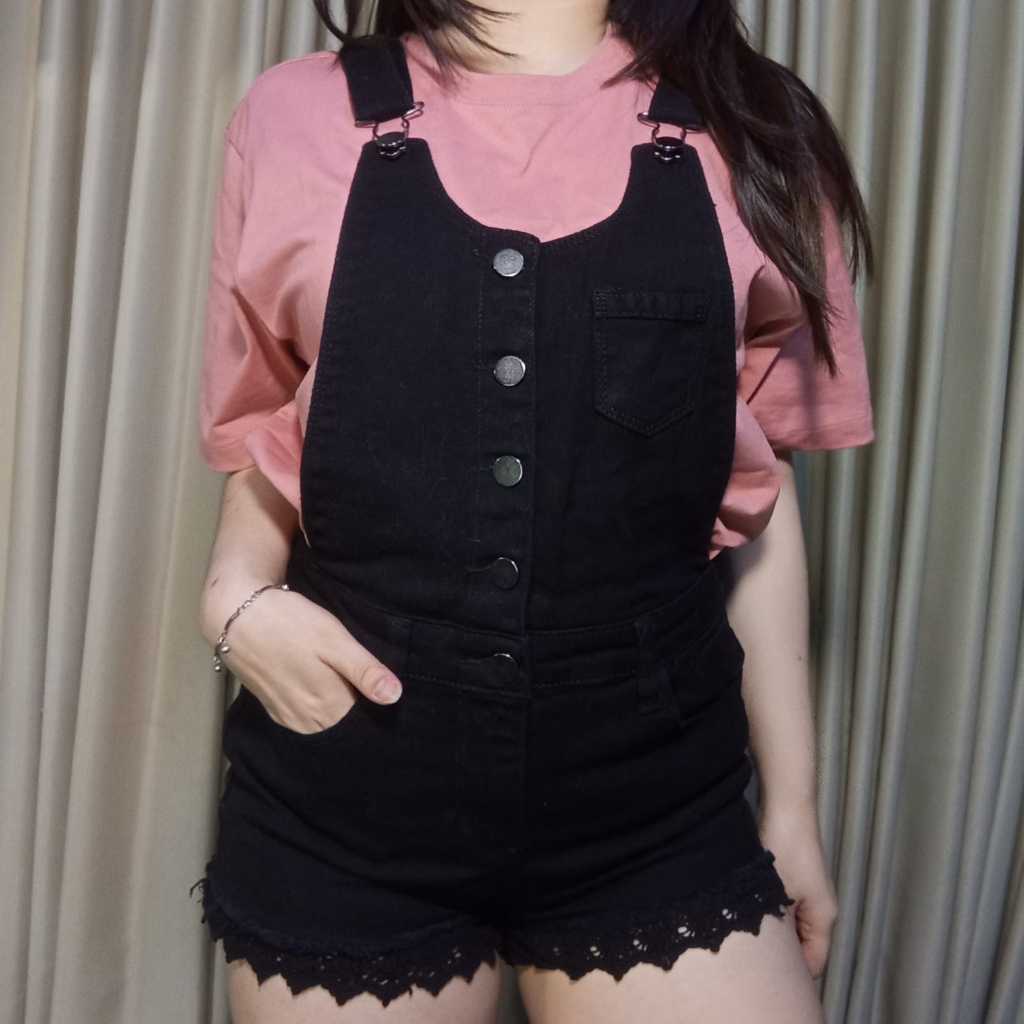 FOREVER21 Black Short Playsuit