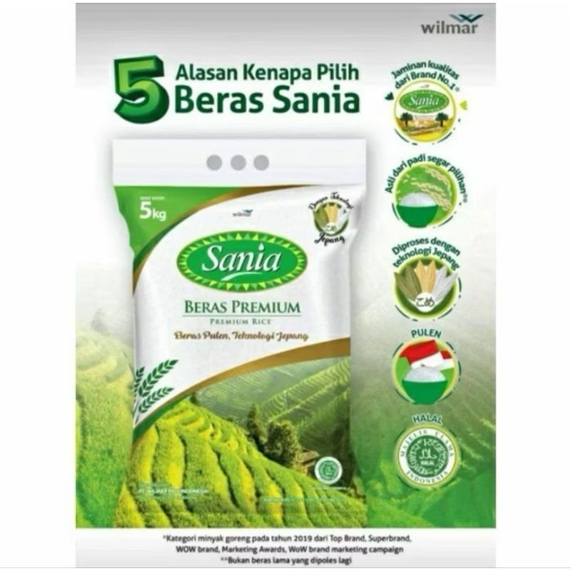 

BERAS SANIA PREMIUM 5KG ASLI INDOMARET