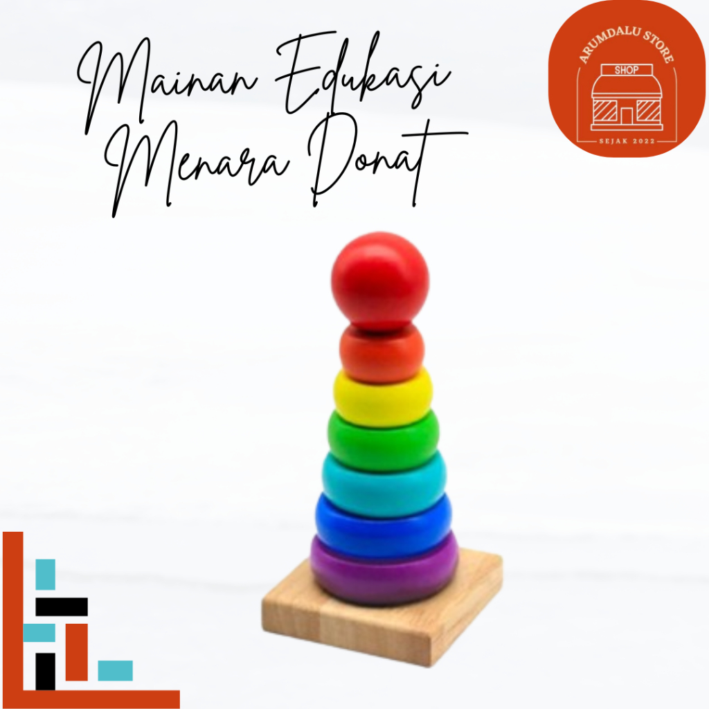 (BUBBLEWRAP) SNI MAINAN MENARA RING DONAT BALOK SUSUN