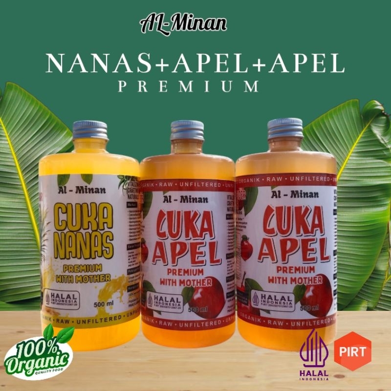 

Cuka Apel promo 3 botol aL-Minan ( cuka apel 2 botol"1000ml" dan cuka nanas 1 botol "500ml")