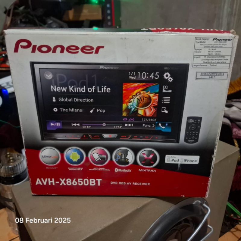 Dobledin PIONEER seri Atas 8650BT bisa Apple carplay bekas SEGEL