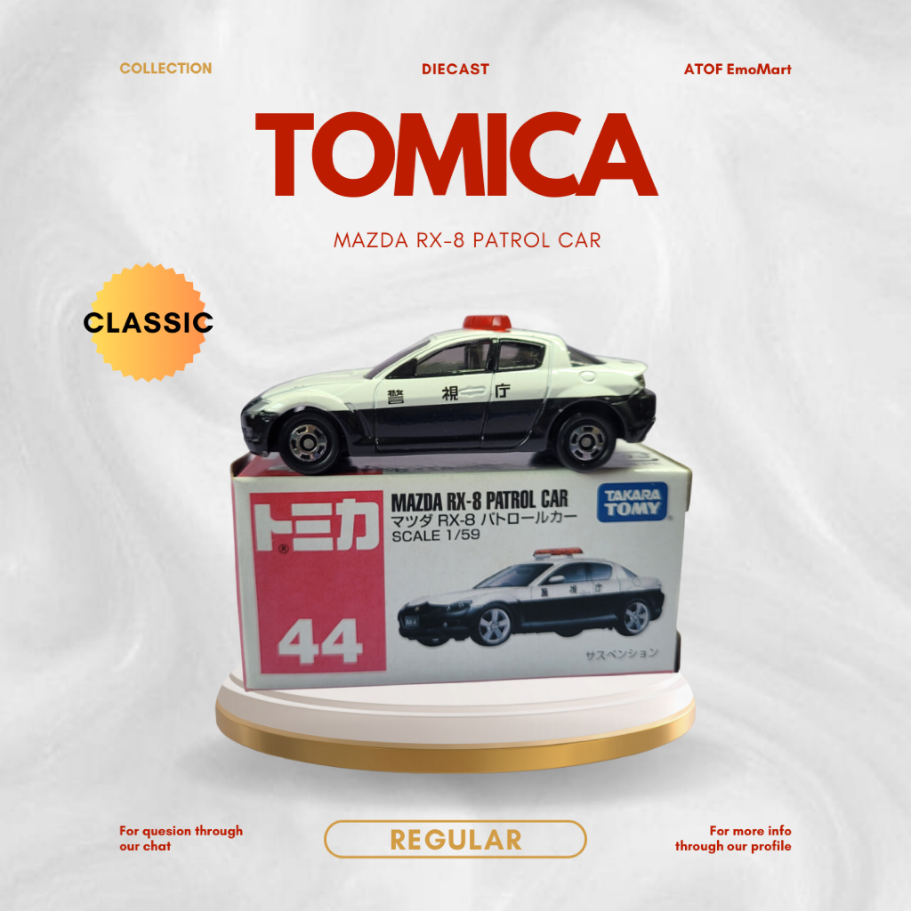 Tomica Mazda RX-8 Patrol Car, No. 44 Scale 1/59, Takara TOMMY Original (Ex Display).