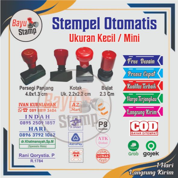 

Stempel Otomatis Ukuran Kecil / Mini