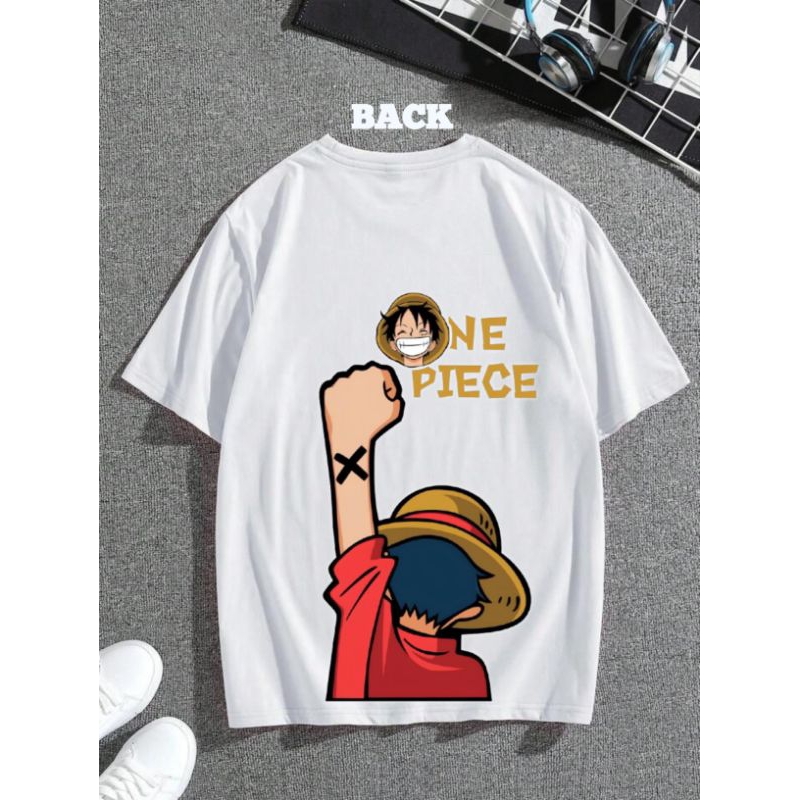 tshirt kaos baju one piece anime kartun katun combed 24s pria wanita dewasa anak couple