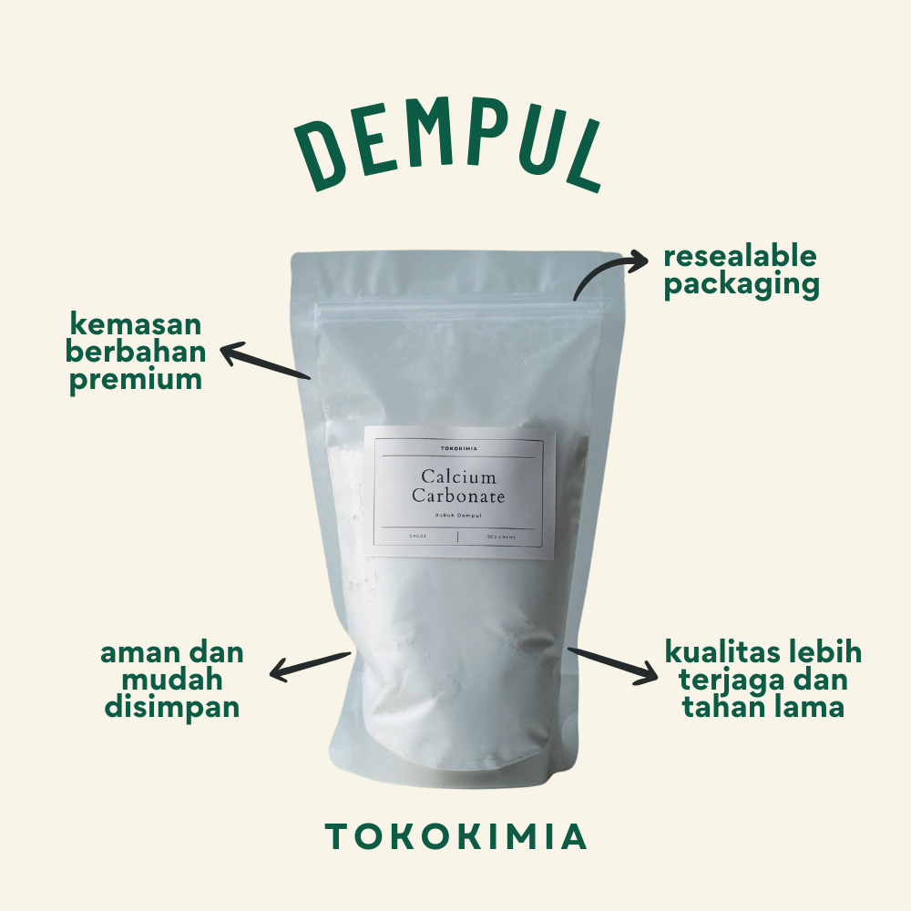 Kalsium - Bubuk Dempul Kayu / Calcium Carbonate / Limestone Industrial Grade 1 Kg By TOKOKIMIA