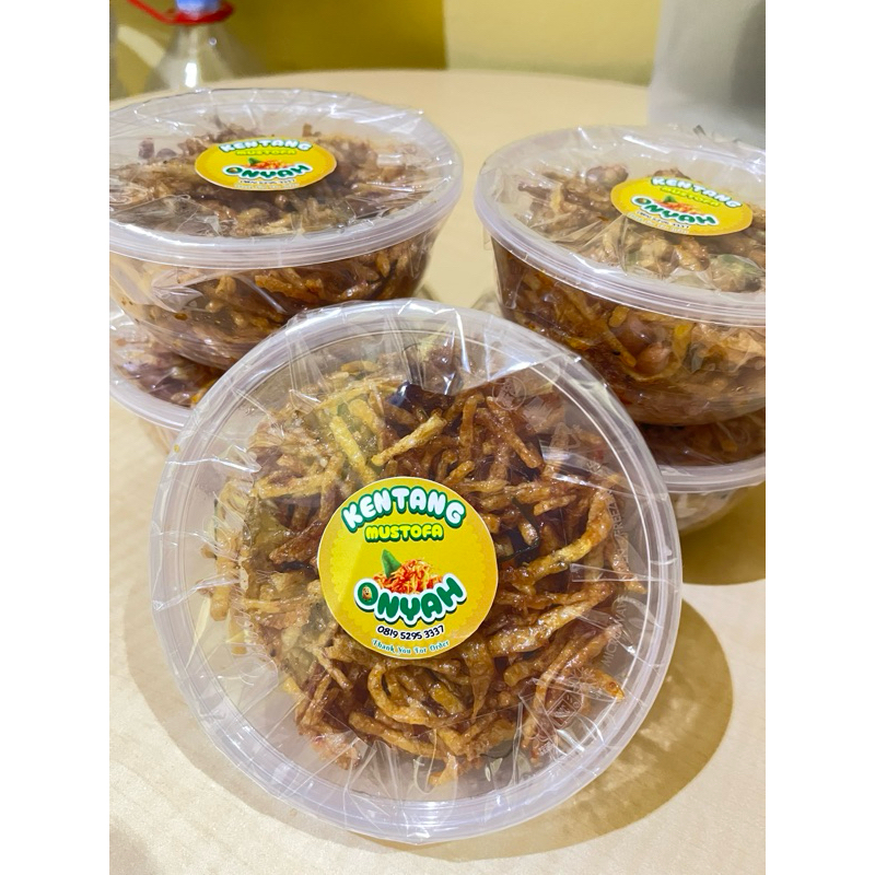 

Kering Kentang Mustofa Onyah 100gr Cemilan Pedas Manis Renyah