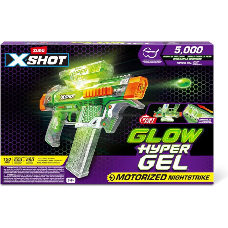 Zuru xshot nighstrike glow in the dark hyper gel strike
