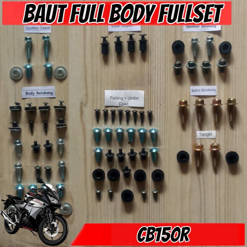 Baut Full Set Cover Body Honda CBR 150 / Baut Full Body CBR 150 Lengkap