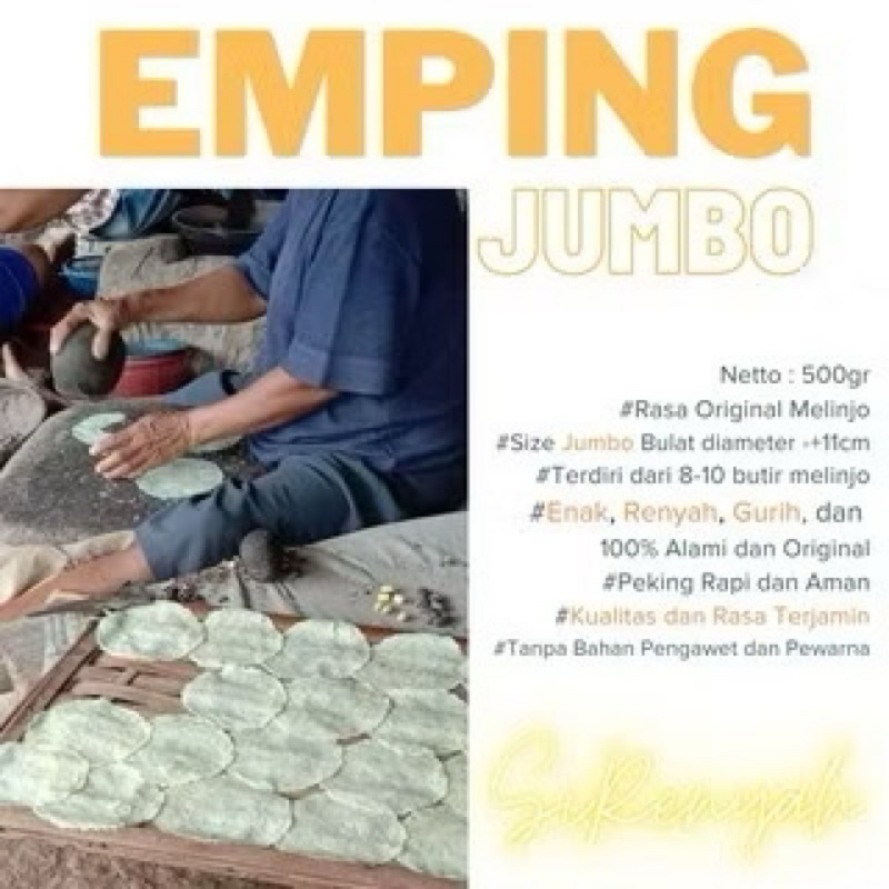 

EMPING JUMBO - EMPING MELINJO BESAR MENTAH MENES - KUALITAS TERJAMIN