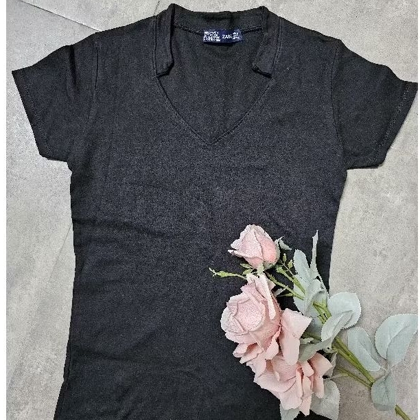 zara blus atasan baju slim fit original wanita tshirt