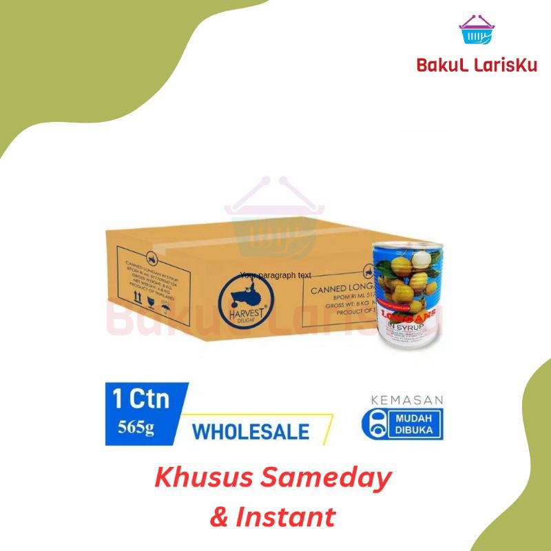 

‎Buah Longan In Syrup / Kelengkeng Kemasan Kaleng Harvest Delight Segar 1 Dus‎ - KHUSUS SAMEDAY & INSTANT