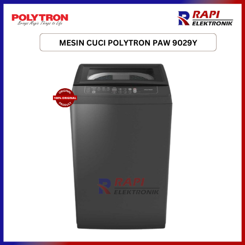 Polytron PAW-9029TY Mesin Cuci 1 Tabung Top Loading 9 Kg Abu-abu