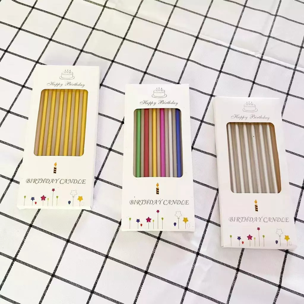HIASCAKE Lilin Ulang Tahun Multiwarna Tiang Panjang Dekorasi Kue Ulang Tahun