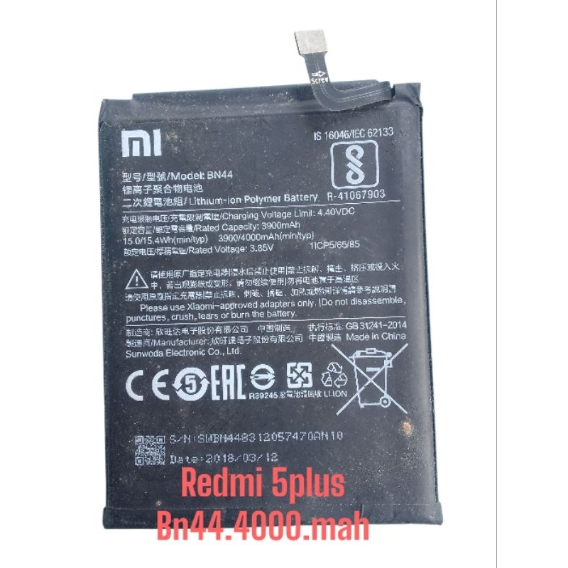 batre bn44 hp redmi 5plus seken