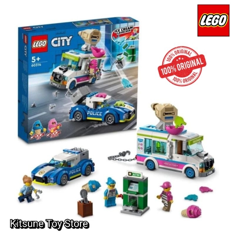 Lego City 60314 Ice Cream Truck Police Chase Original - Mainan Balok Anak Mobil Polisi Mengejar Penc